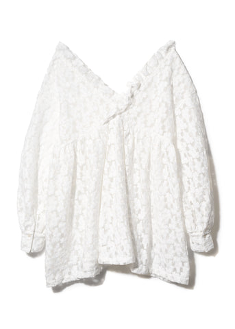flower jacquard mini dress
