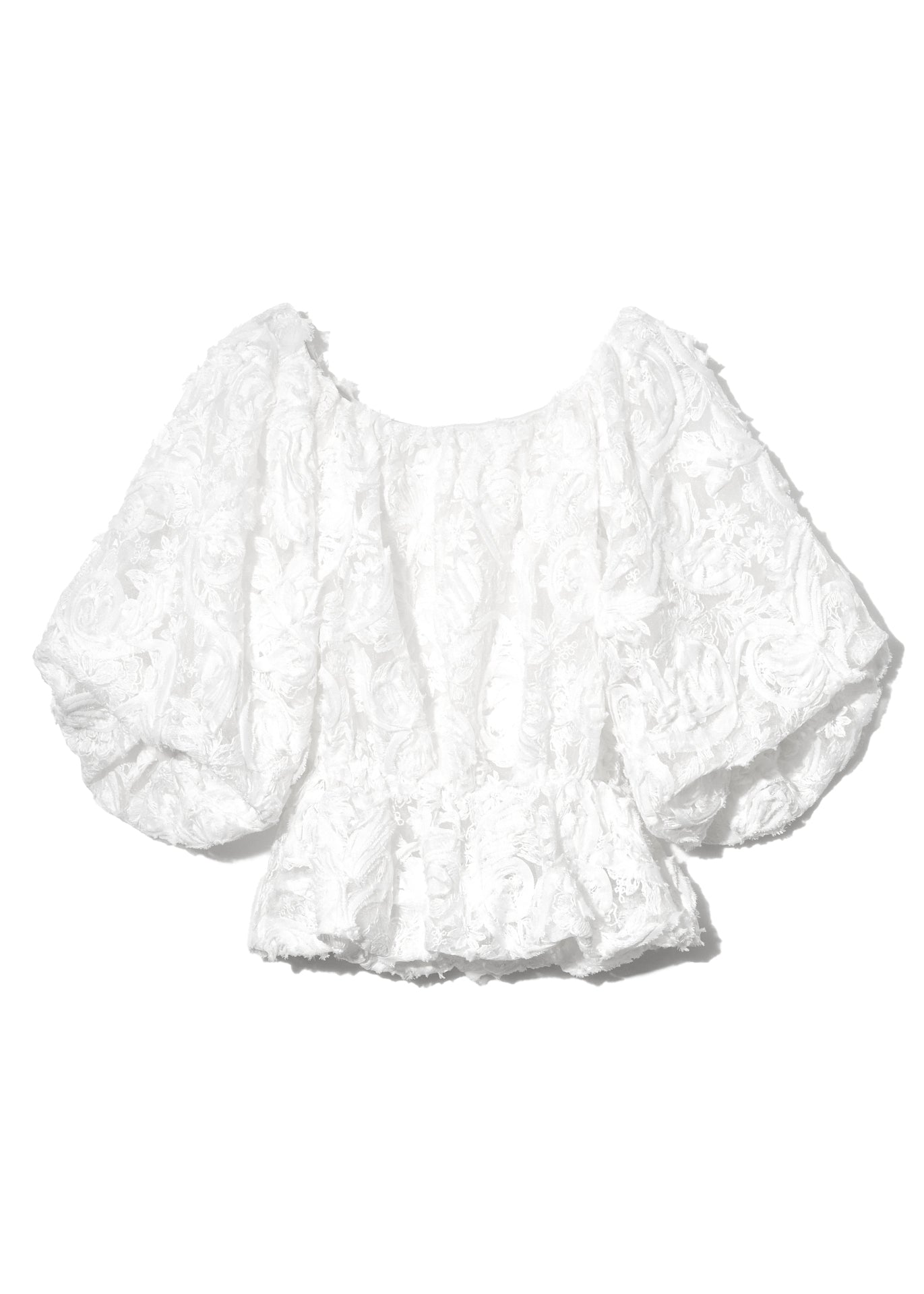 flower jacquard puff sleeve top – NOTRE émor（ノートルエモア）