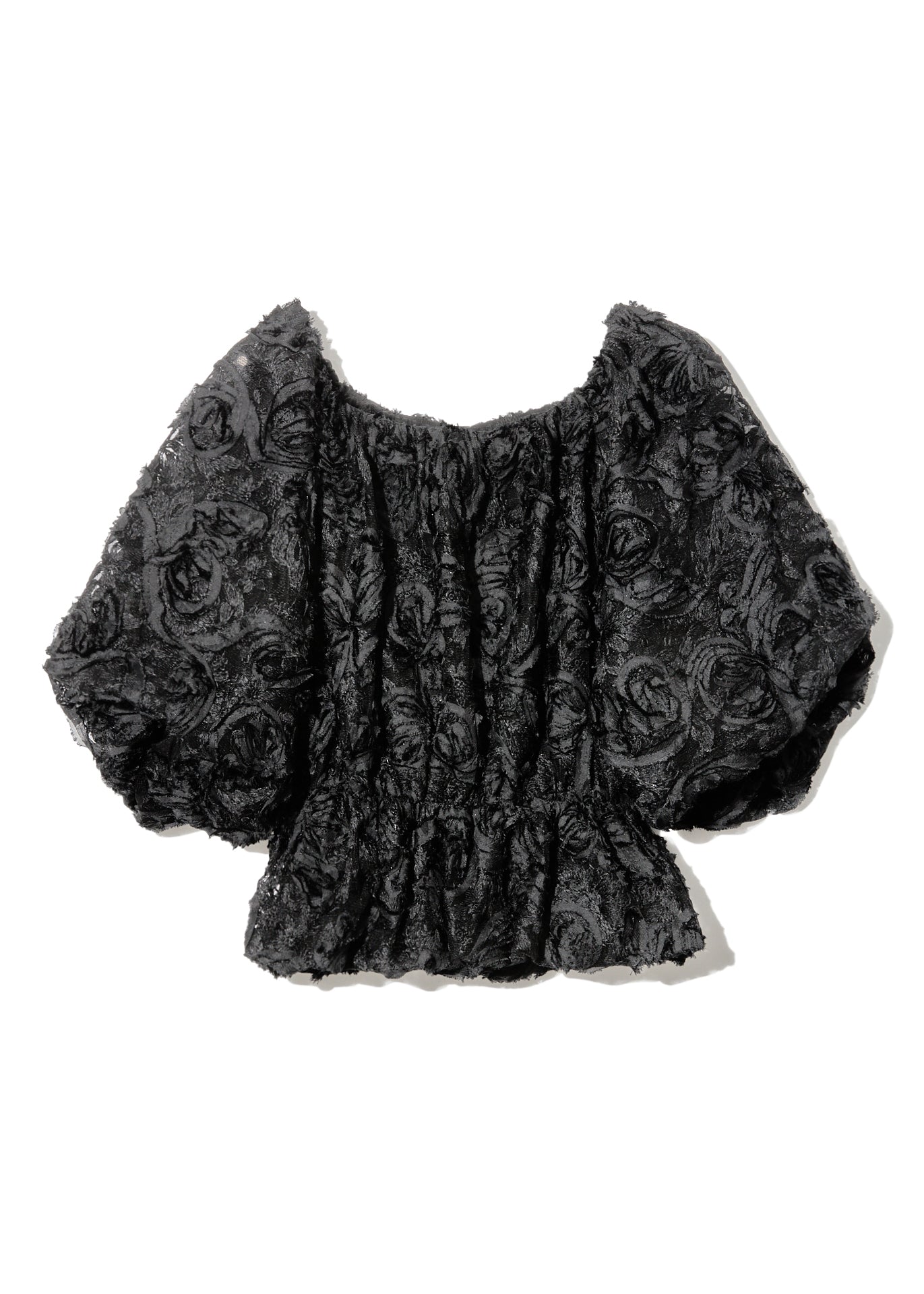 flower jacquard puff sleeve top – NOTRE émor