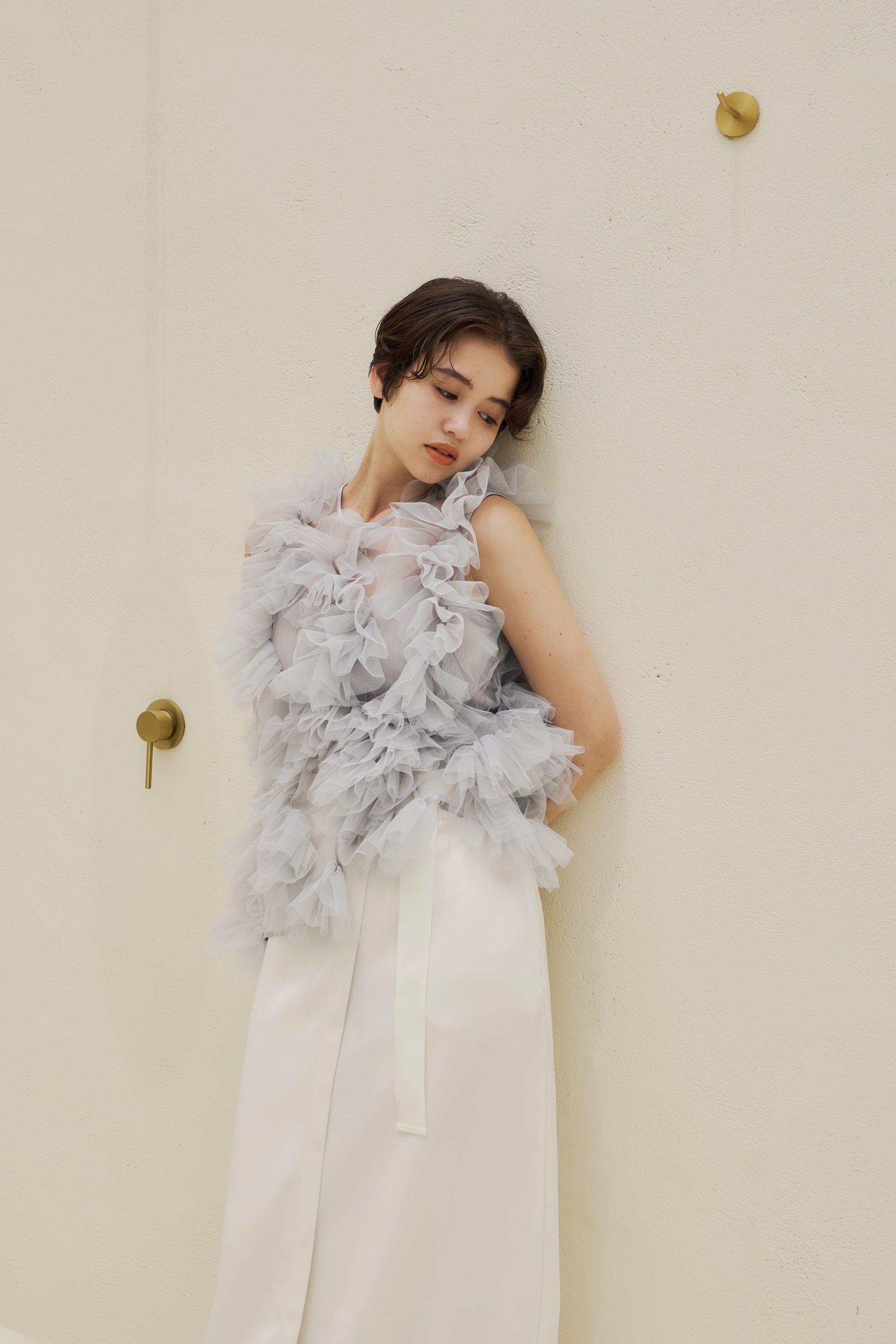 asymmetry tulle tops【予約商品】 – NOTRE émor