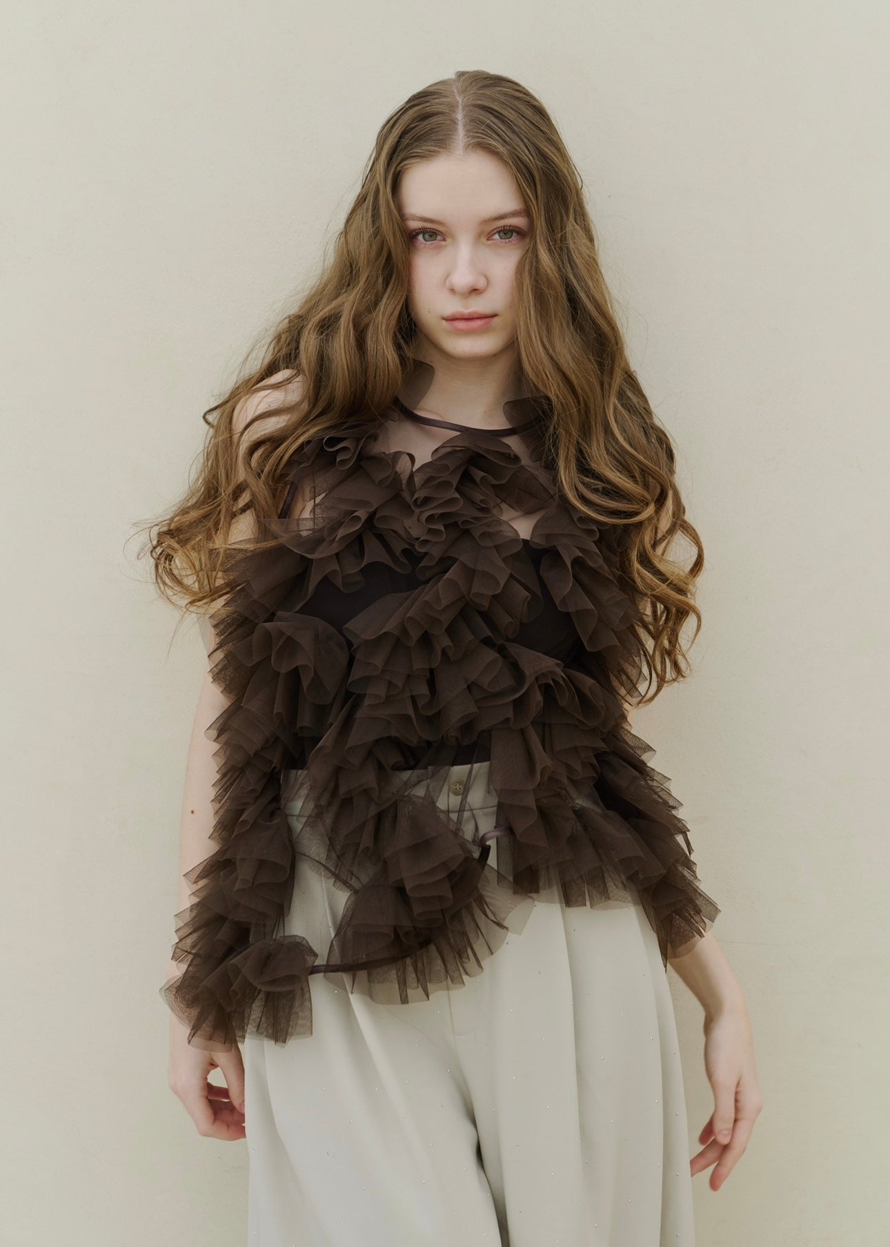 asymmetry tulle tops【予約商品】 – NOTRE émor
