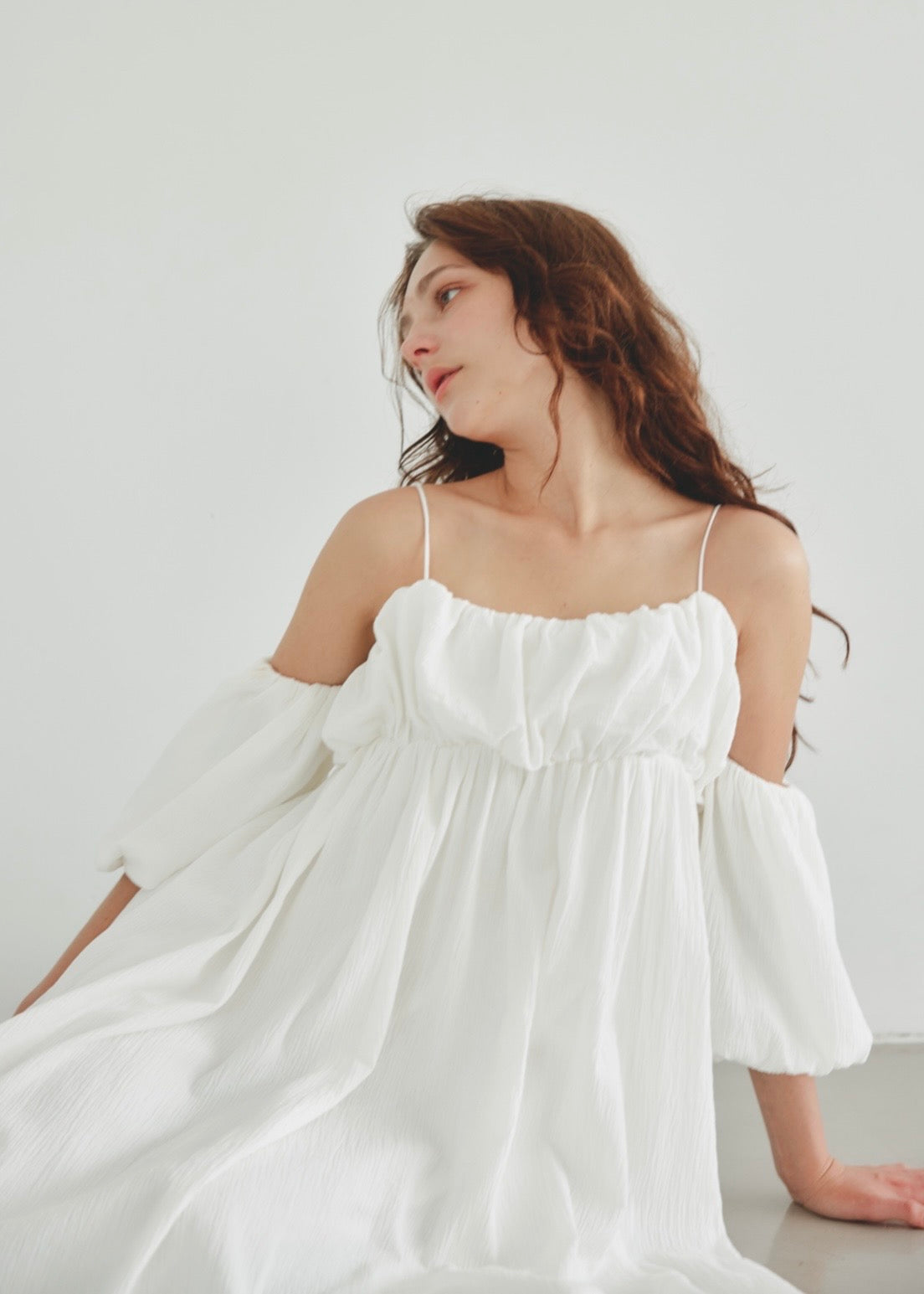 2way shirring puff sleeve dress – NOTRE émor（ノートルエモア）