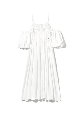 2way shirring puff sleeve dress