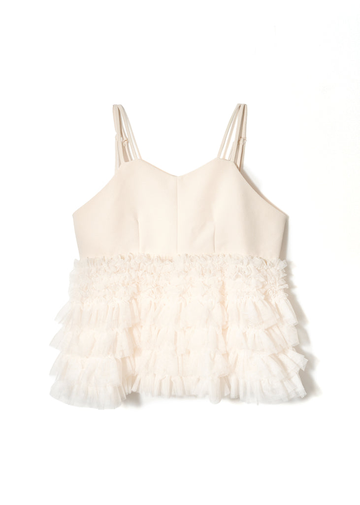 NOTRE emor フリル付きホワイトチュールビスチェ tiered tulle bustier – NOTRE émor