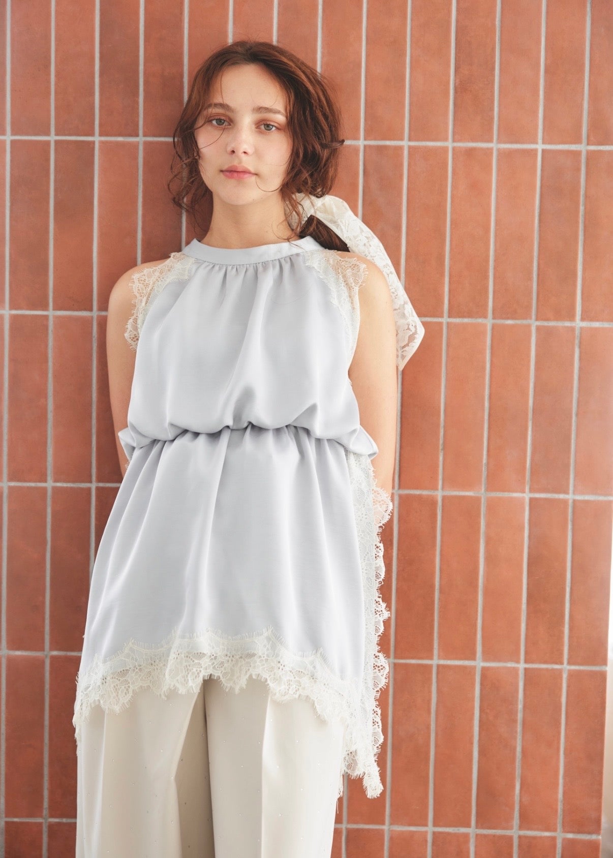 lace satin docking top – NOTRE émor