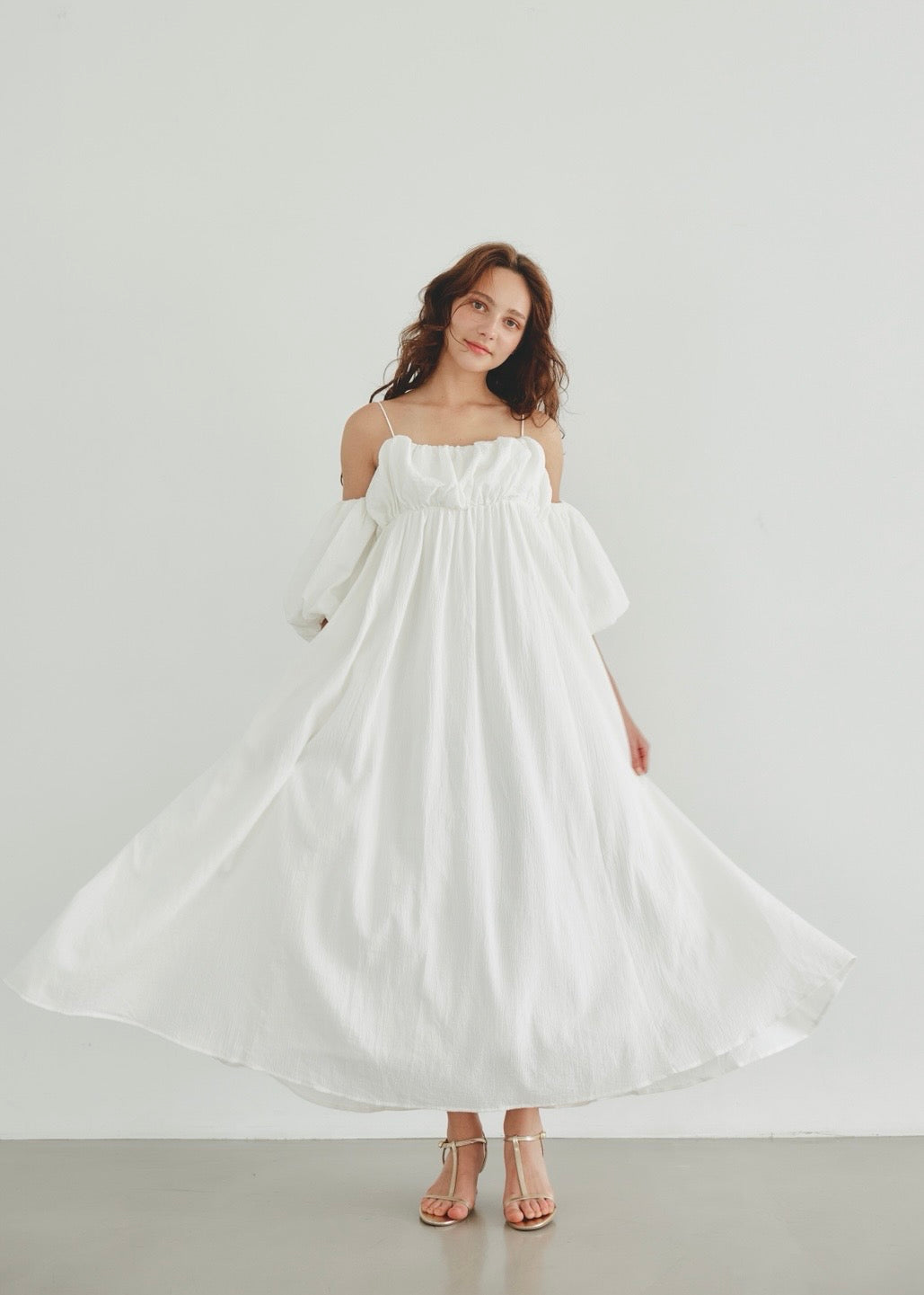 2way shirring puff sleeve dress – NOTRE émor（ノートルエモア）