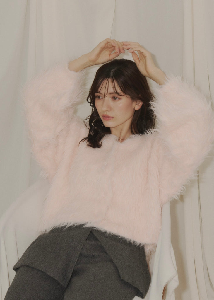 wave silhouette fluffy coat【12月下旬順次配送予定】 – NOTRE émor