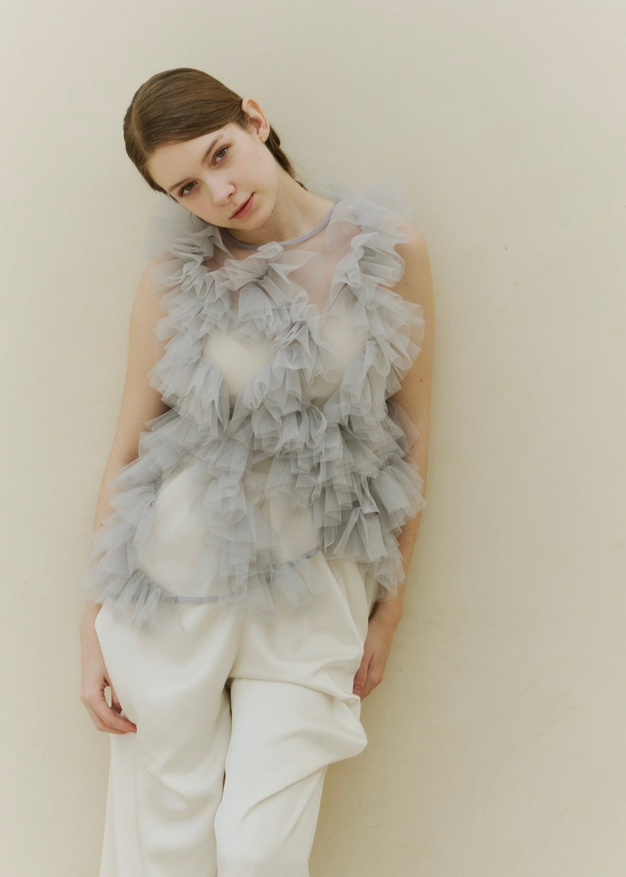 トップス NOTREemor asymmetry tulle tops asymmetry tulle tops【予約商品】 – NOTRE émor