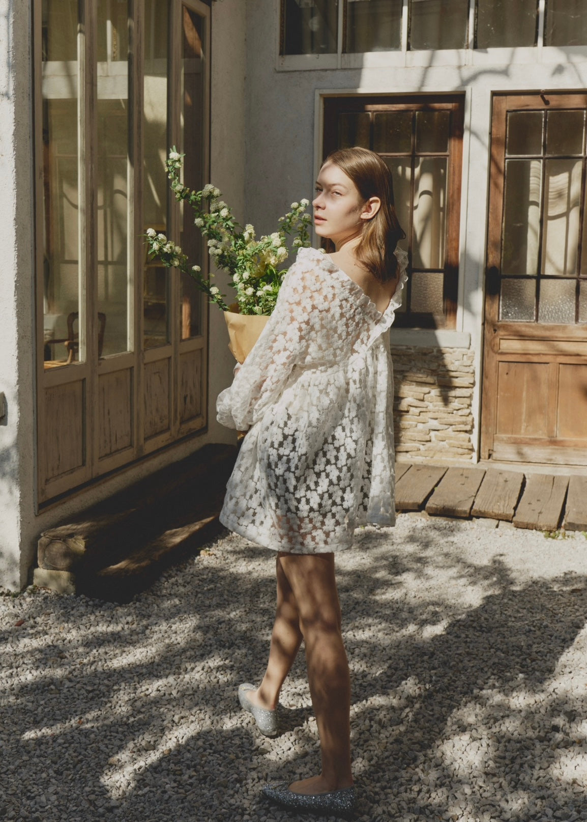 ノートルエモア flower jacquard mini dress flower jacquard mini dress – NOTRE émor