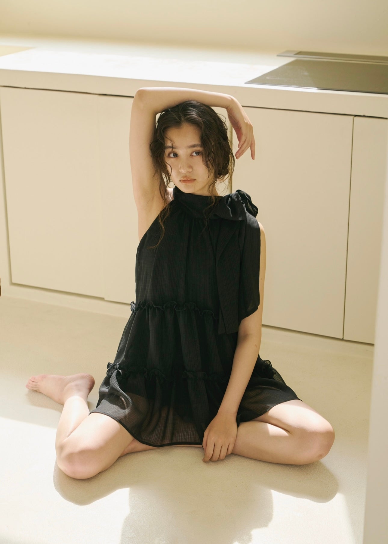 NOTRE émor sheer check flare top NOTRE emor（ノートルエモア） t 