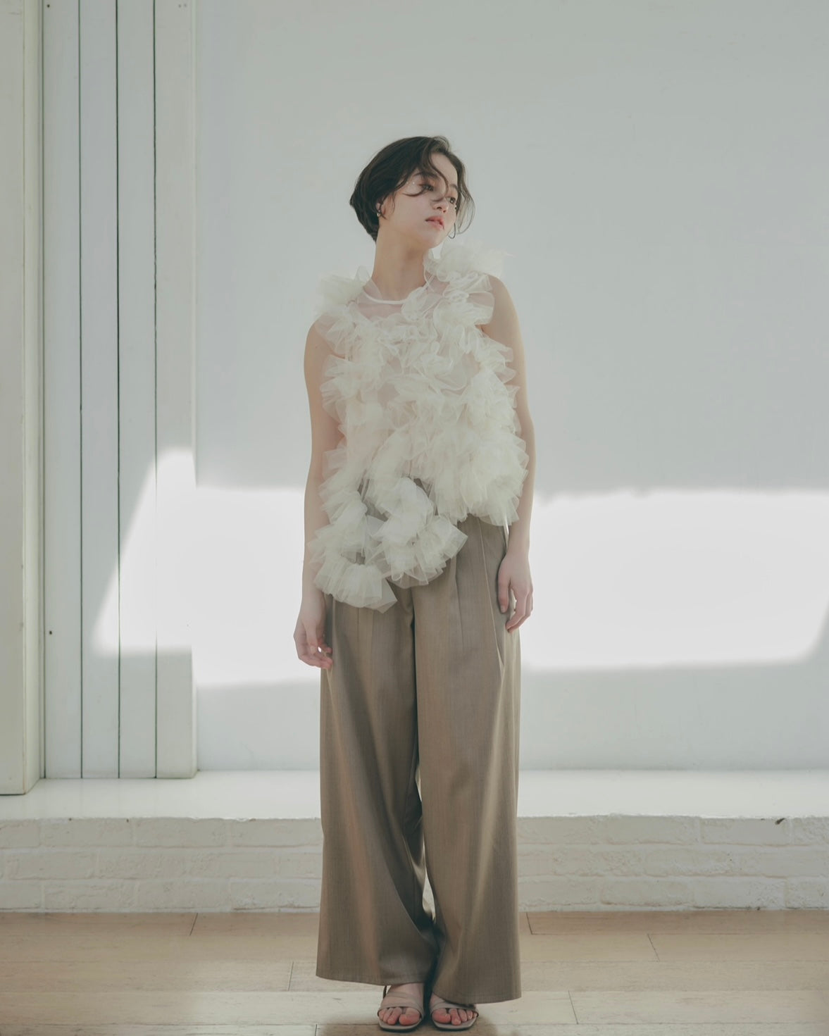 【新品】 NOTREémor asymmetry tulle tops asymmetry tulle tops【予約商品】 – NOTRE émor