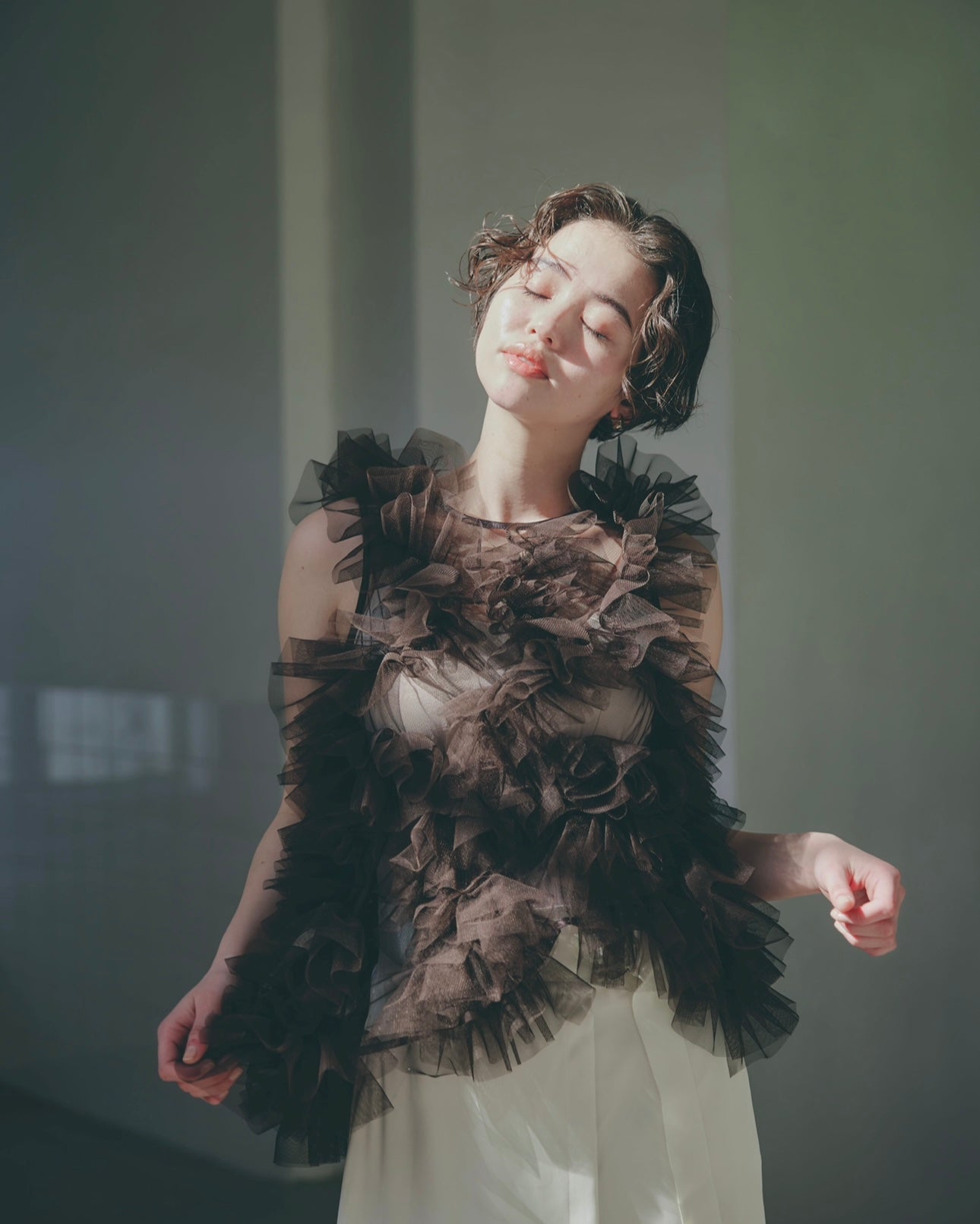 トップス NOTREemor asymmetry tulle tops asymmetry tulle tops【予約商品】 – NOTRE émor