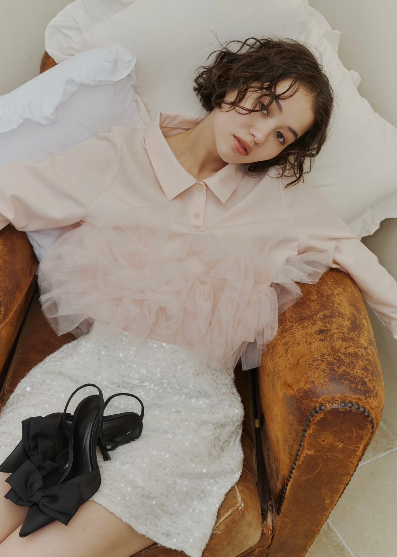 airy tulle peplum blouse – NOTRE émor