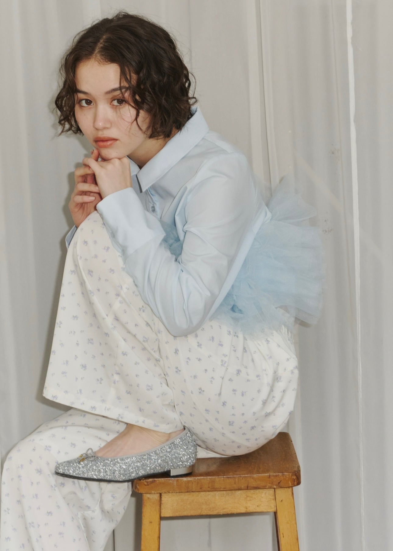 airy tulle peplum blouse – NOTRE émor