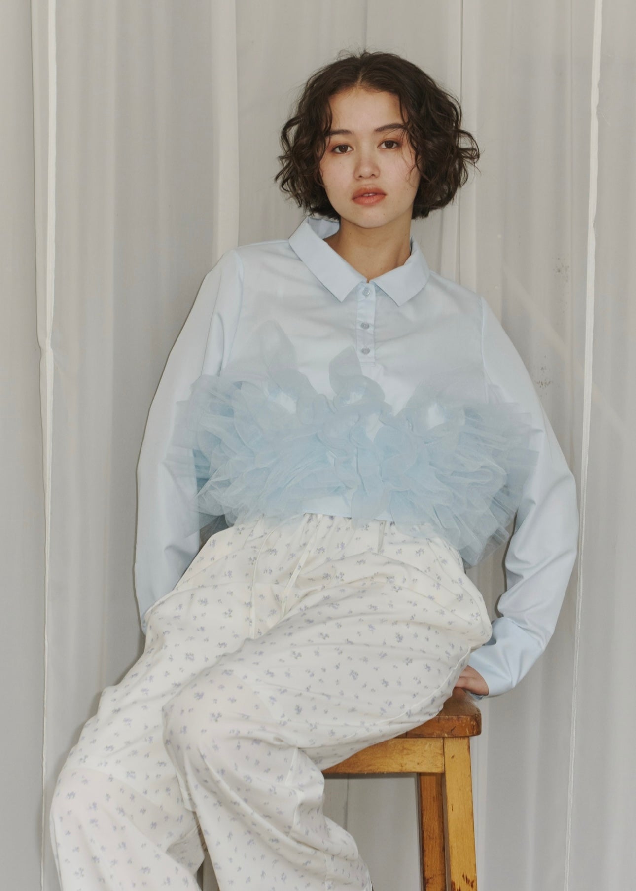 airy tulle peplum blouse – NOTRE émor