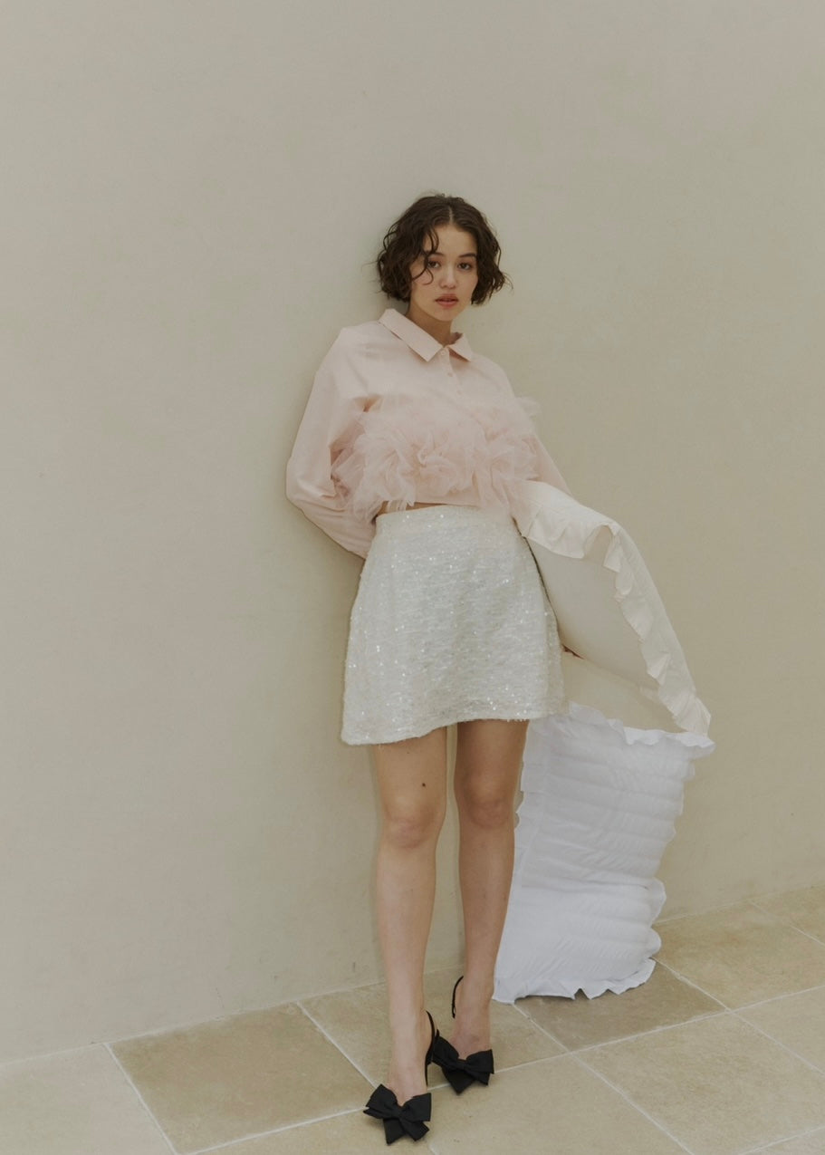 airy tulle peplum blouse – NOTRE émor