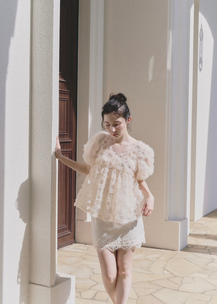 flower motif puff sleeve tops – NOTRE émor