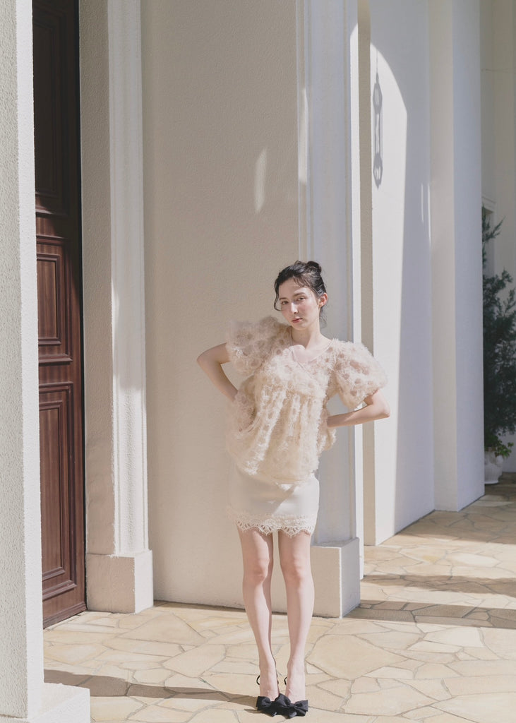 flower motif puff sleeve tops – NOTRE émor