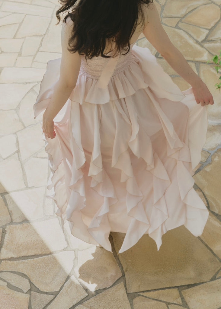 drape ruffle long dress – NOTRE émor（ノートルエモア）