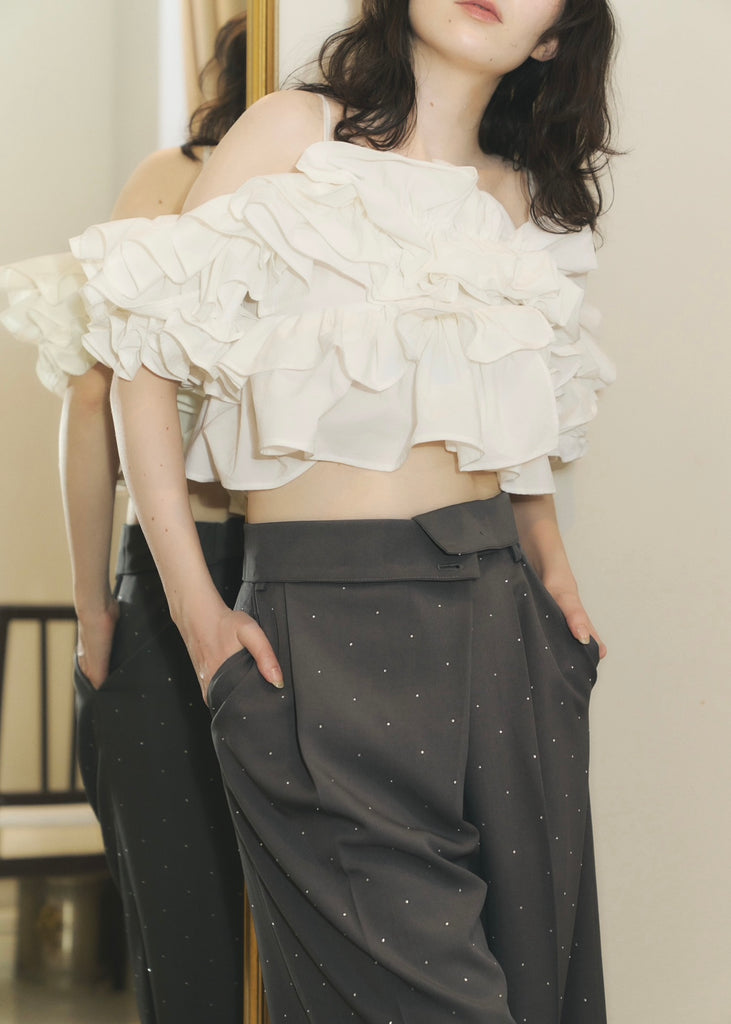 2way lamé high waisted pants – NOTRE émor