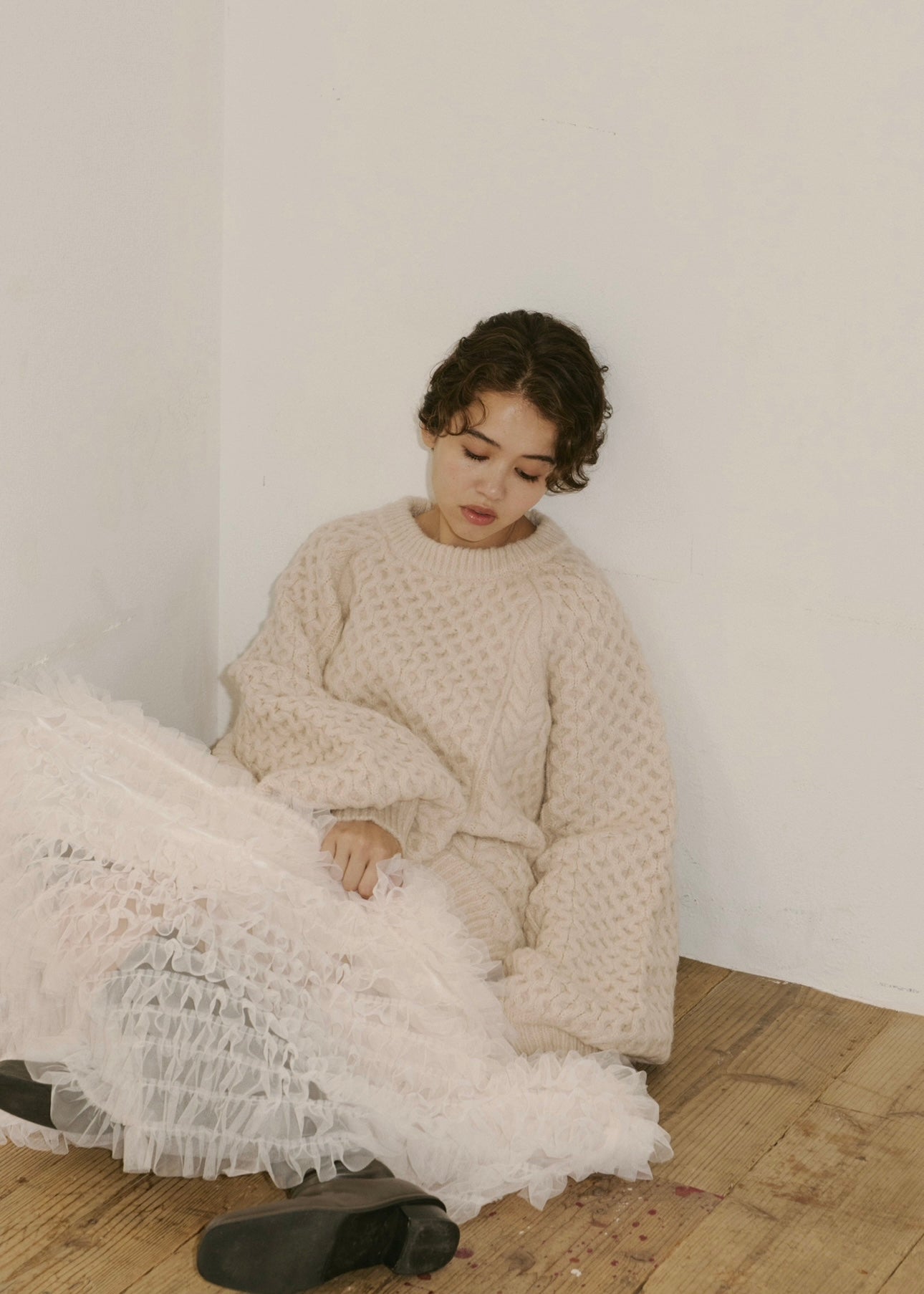 トップス NOTREemor back hole Volume Knit ivory back hole Volume Knit – NOTRE émor