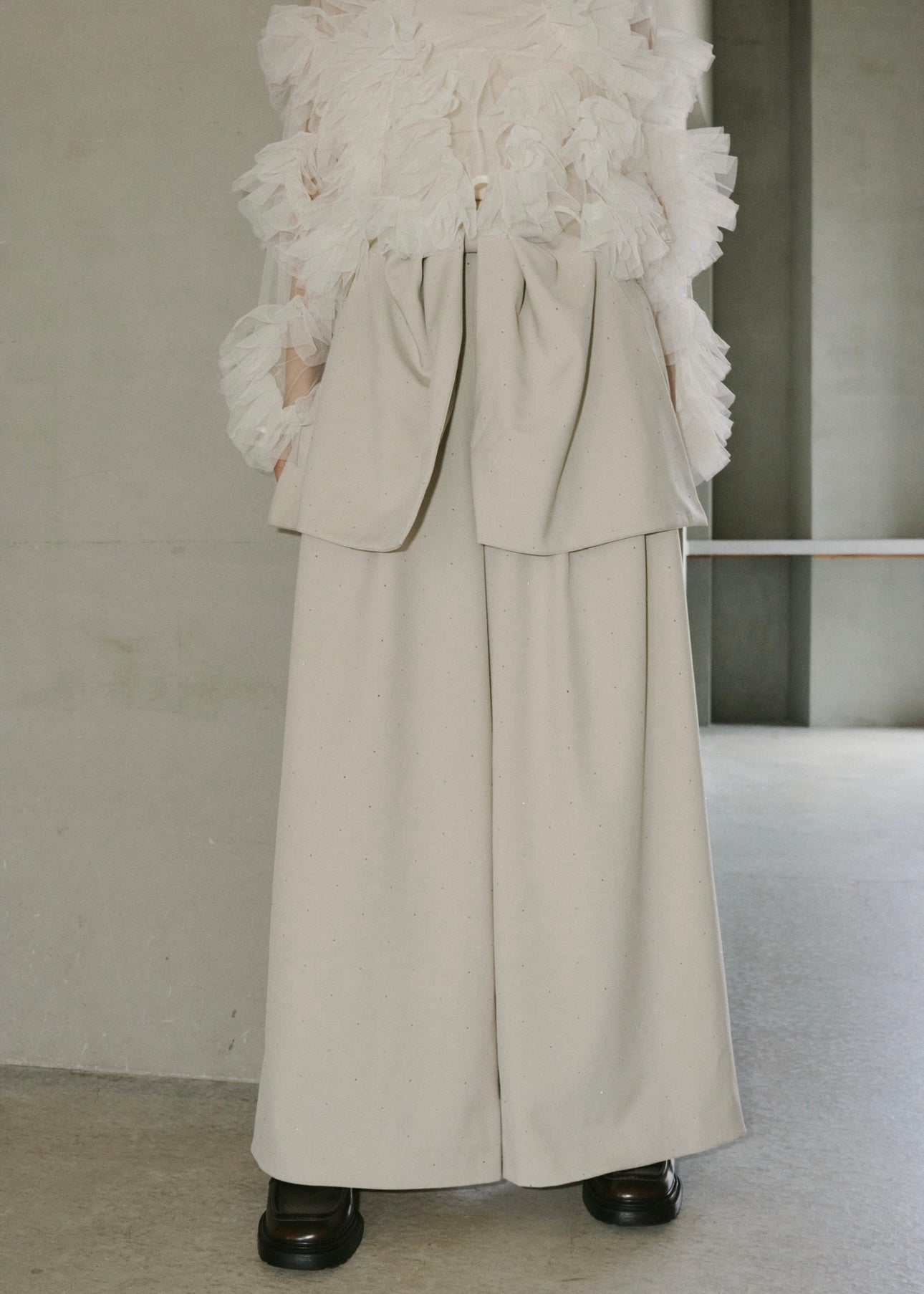 ribbon dust lame pants – NOTRE émor（ノートルエモア）
