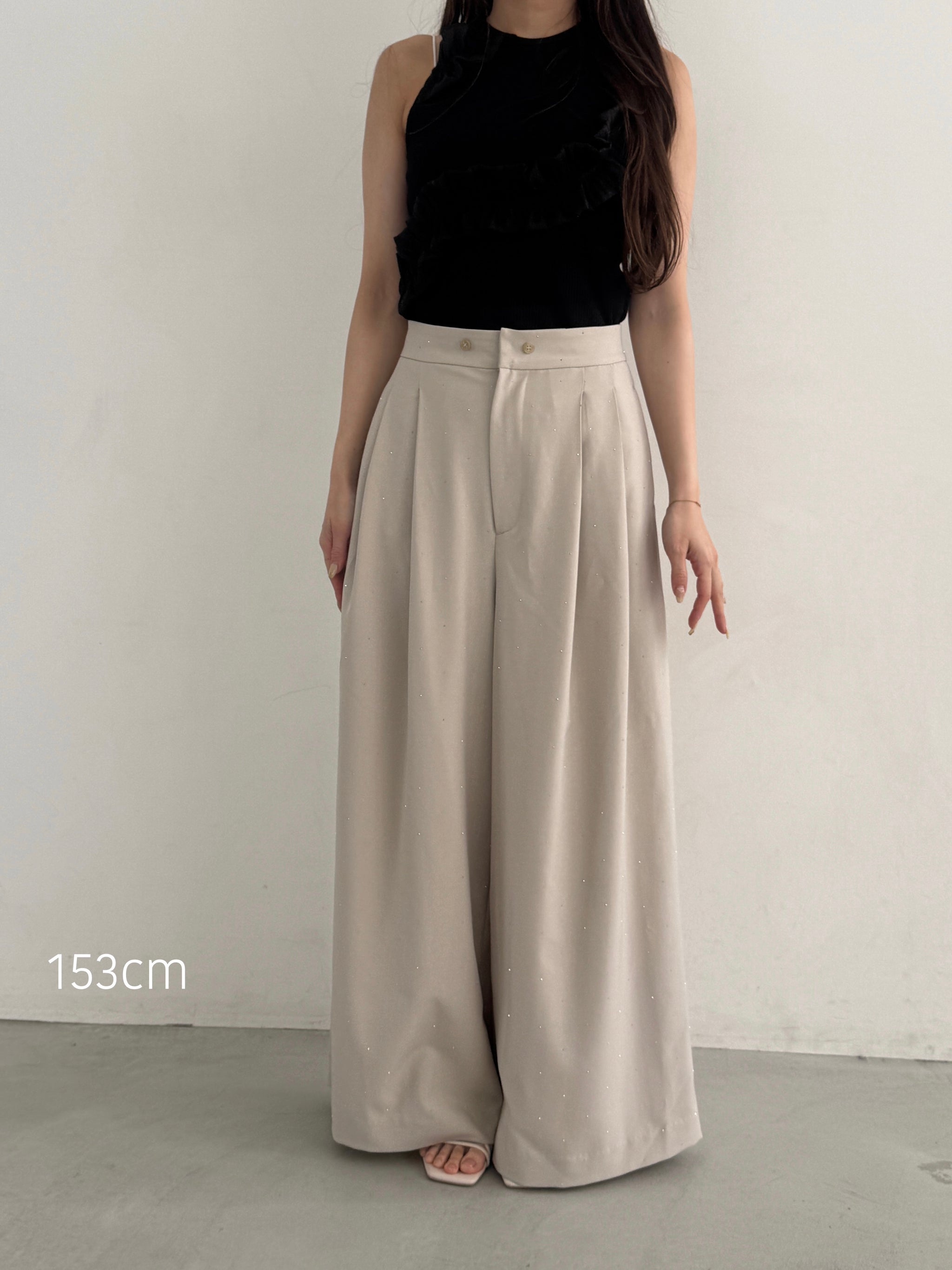 ribbon dust lame pants – NOTRE émor